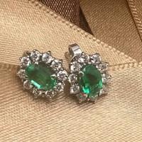 ORECCHINI ORO DIAMANTI E SMERALDI