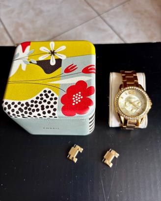 Orologio Fossil Donna Oro e Cristalli con Box