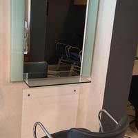 specchio più poltrona da parrucchiera 