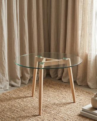 Tavolino salone in vetro temperato e alluminio