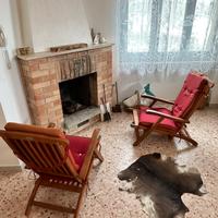 Set 2 sedie sdraio legno con cuscini