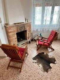 Set 2 sedie sdraio legno con cuscini