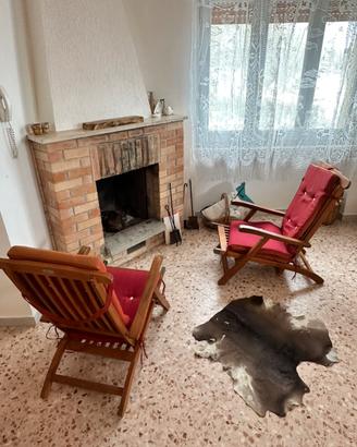 Set 2 sedie sdraio legno con cuscini
