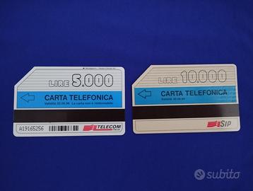 Lotto 2 carte telefoniche vintage SIP Telecom 