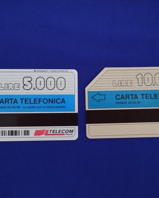 Lotto 2 carte telefoniche vintage SIP Telecom 