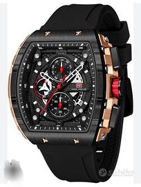 orologio cronografo tonneau oversize uomo 