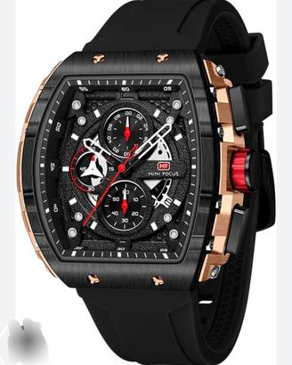 orologio cronografo tonneau oversize uomo 