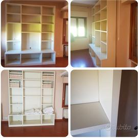 libreria tv in legno laccato 