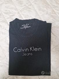 T-shirt calvin klein jeans uomo nera aderente