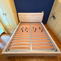 Letto matrimoniale contenitore con doghe