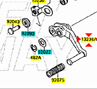 Leva cambio Kawasaki GPX R 750 132361148
