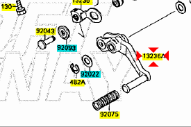 Leva cambio Kawasaki GPX R 750 132361148