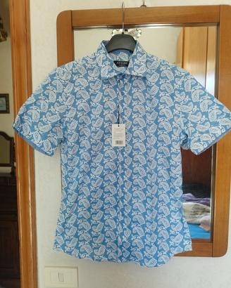 camicia uomo fondo azzurro taglia m