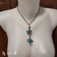 collana catena azzurra e lilla
