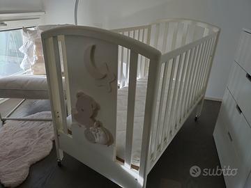 Lettino bianco MIBB con materasso