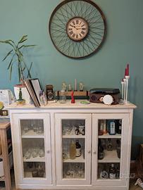 Vetrinetta vintage in legno  con ante in vetro
