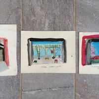 Tre antichi acquarelli bozzetti teatrali