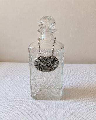 Bottiglia Decanter vetro con placchetta BRANDY