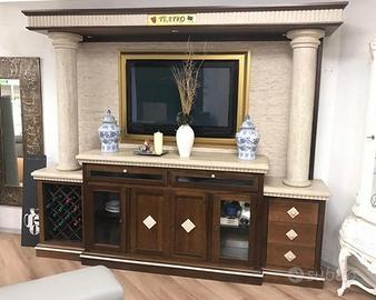 Soggiorno classico artigianale  legno e travertino