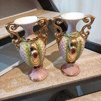 Coppia di antichi vasi in porcellana C.A.L. Lucca