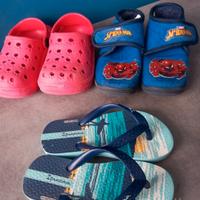 3 paia ciabatte bambino n.25/26, estate- inverno 