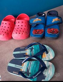 3 paia ciabatte bambino n.25/26, estate- inverno 