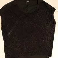 Maglia a maniche corta nera Oltre taglia M