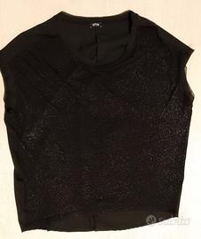 Maglia a maniche corta nera Oltre taglia M