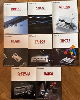 Brochure strumenti musicali ROLAND / KORG anni 80