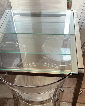 GLIVARP Tavolo allungabile, vetro 75/115x70 cm