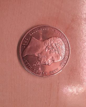 moneta 5 lire 1861 emanuele II zecca Torino arg.