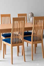 Tavolo calligaris in legno allungabile e 4 sedie