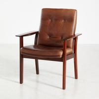 Poltrona danese pelle design Vodder