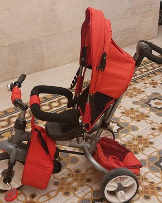 Triciclo con maniglione colore rosso pieghevole