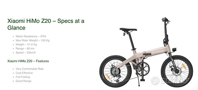 bicicletta elettrica pieghevole HIMO Z20