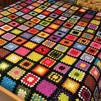 Coperta crochet pura lana