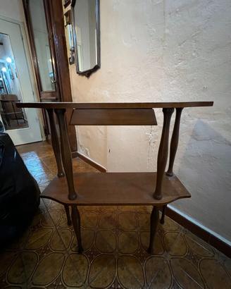 Tavolino vintage in legno a 2 ripiani