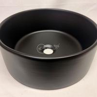 Lavabo rotondo ceramica nero opaco + miscelatore