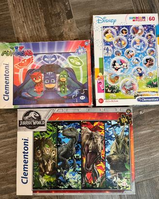 6 Puzzle diversi temi bambini 6-10 anni
