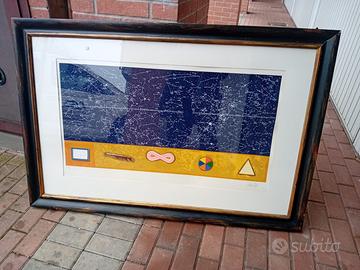 Quadro Serigrafia  materica 100x100  schifano