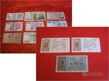 BANCONOTE REGNO D'ITALIA: 2 da UNA LIRA altre