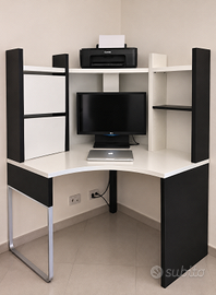 Scrivania angolare bianca e nera ikea