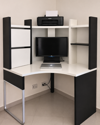 Scrivania angolare bianca e nera ikea