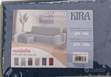 copridivano 4 posti con penisola nuovo blu 