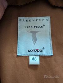 Giacca in pelle scamosciata marrone Conbipel