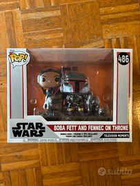 Funko pop boba fett and fennec on throne