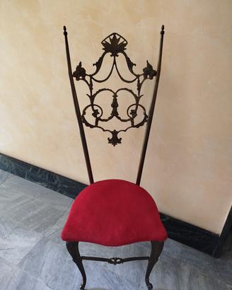 sedia chiavarina in ottone anni 50 