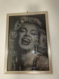 Quadro Marilyn Monroe con strass su vetro