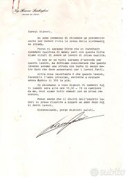 Lettera Ferruccio Lamborghini