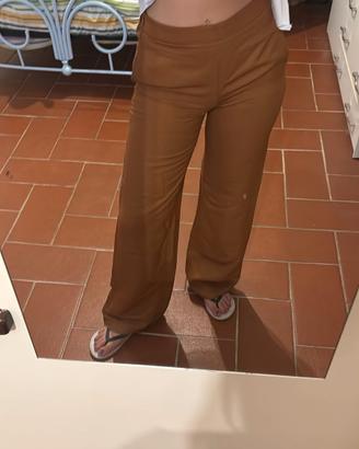 pantaloni marroni a palazzo twinset